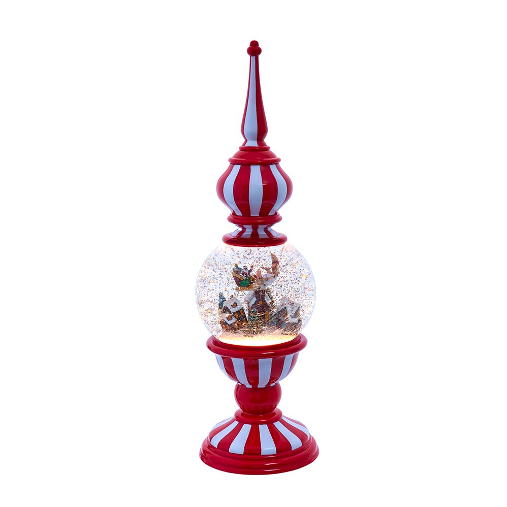 Kurt Adler 16-Inch Battery Operated Lighted Tower with Santa Scene Village JEL2016